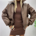 giubbotto effetto pelle bomber